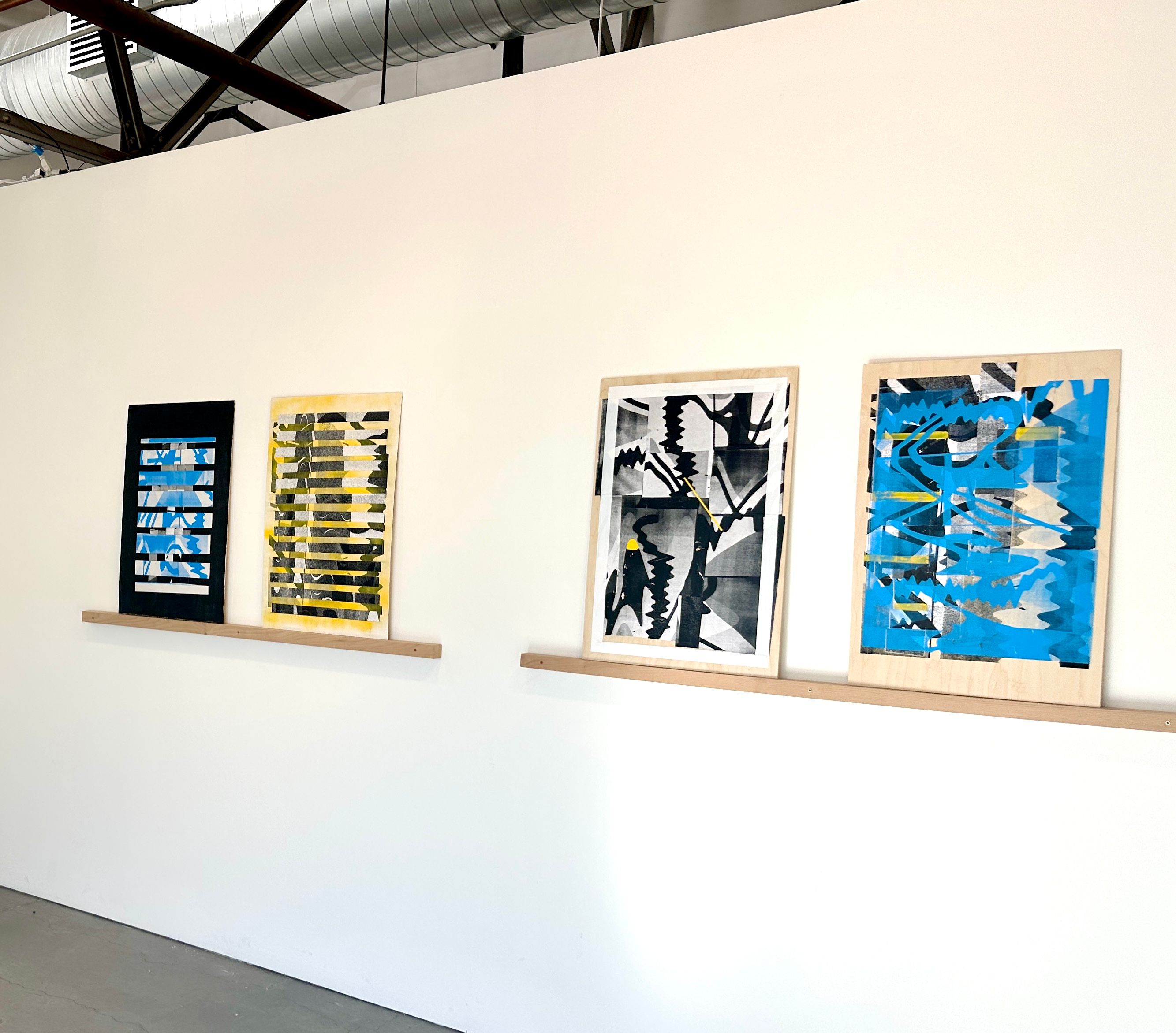 re-iteration #014, re-iteration #002, re-iteration #001, re-iteration #008 (L to R) 